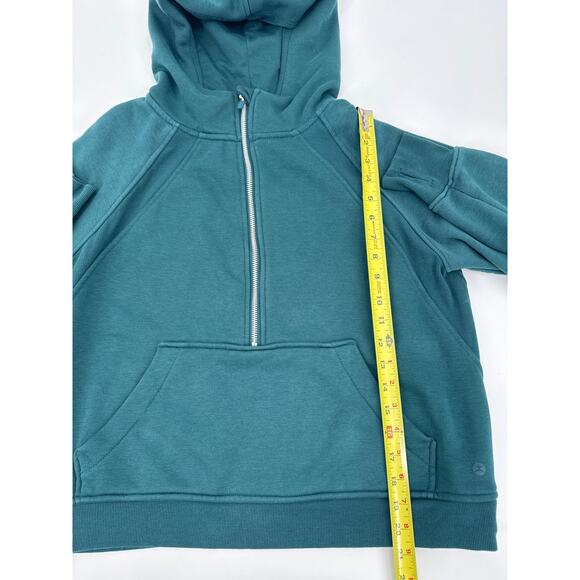 Danskin Half Zip Hoodie Relaxed Fit Dark Sea Green Kangaroo Pocket Size Large L - Picture 6 of 8